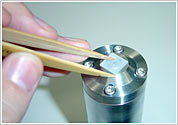 Coaxial probe and sample setting