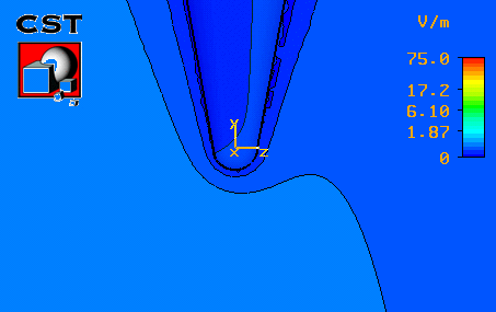 図2：チップの軸に対し垂直な偏波の入射電界