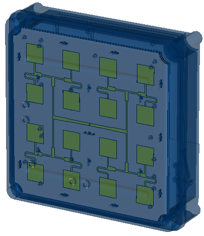 <p>図4: 給電回路を含むアレイの3Dフルモデル</p>